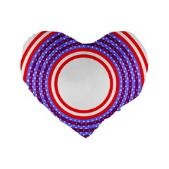 Stars Stripes Circle Red Blue Space Round Standard 16  Premium Heart Shape Cushions by Mariart