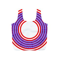 Stars Stripes Circle Red Blue Space Round Full Print Recycle Bags (s) 