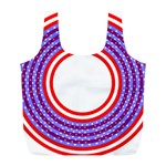 Stars Stripes Circle Red Blue Space Round Full Print Recycle Bags (L)  Front