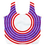 Stars Stripes Circle Red Blue Space Round Full Print Recycle Bags (L)  Front