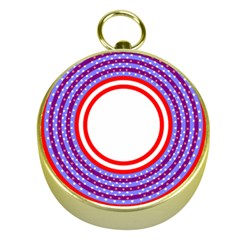 Stars Stripes Circle Red Blue Space Round Gold Compasses by Mariart