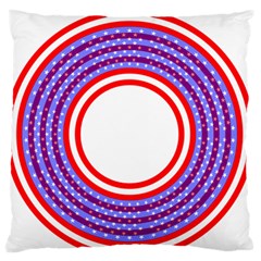 Stars Stripes Circle Red Blue Space Round Large Flano Cushion Case (one Side) by Mariart