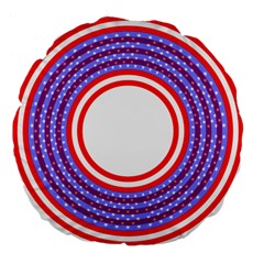 Stars Stripes Circle Red Blue Space Round Large 18  Premium Flano Round Cushions by Mariart