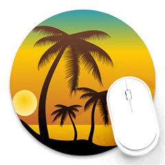 Sunset Summer Round Mousepads