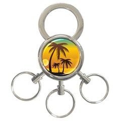 Sunset Summer 3-ring Key Chains by Mariart