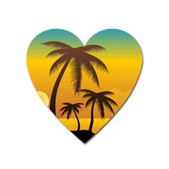 Sunset Summer Heart Magnet