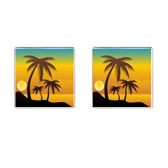 Sunset Summer Cufflinks (square)