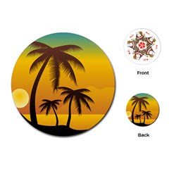 Sunset Summer Playing Cards (round) 