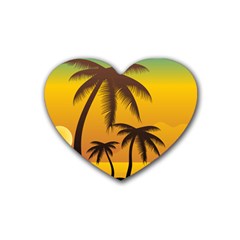 Sunset Summer Heart Coaster (4 Pack) 