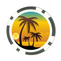 Sunset Summer Poker Chip Card Guard by Mariart