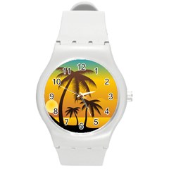 Sunset Summer Round Plastic Sport Watch (m)