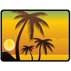 Sunset Summer Double Sided Fleece Blanket (large)  by Mariart