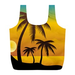 Sunset Summer Full Print Recycle Bags (l) 