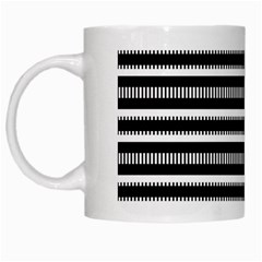 Tribal Stripes Black White White Mugs by Mariart