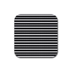 Tribal Stripes Black White Rubber Coaster (square) 