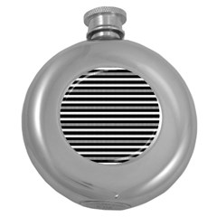 Tribal Stripes Black White Round Hip Flask (5 Oz)