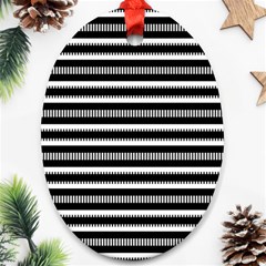 Tribal Stripes Black White Oval Ornament (two Sides) by Mariart