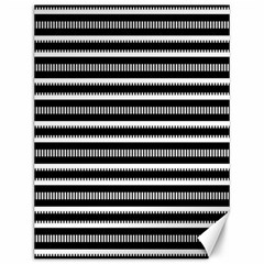 Tribal Stripes Black White Canvas 12  X 16  