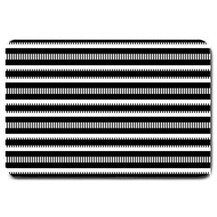 Tribal Stripes Black White Large Doormat 