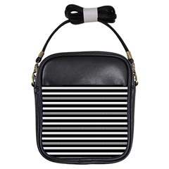 Tribal Stripes Black White Girls Sling Bags by Mariart