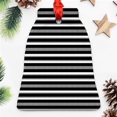 Tribal Stripes Black White Ornament (bell)