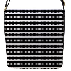 Tribal Stripes Black White Flap Messenger Bag (s)