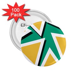 Triangles Texture Shape Art Green Yellow 2 25  Buttons (100 Pack) 