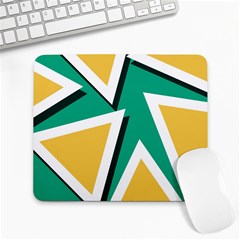 Triangles Texture Shape Art Green Yellow Large Mousepads