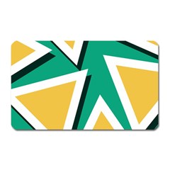 Triangles Texture Shape Art Green Yellow Magnet (rectangular)