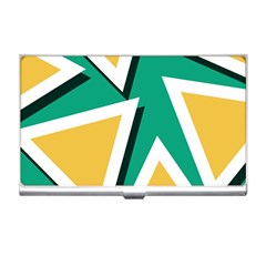 Triangles Texture Shape Art Green Yellow Business Card Holders