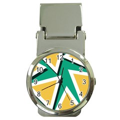 Triangles Texture Shape Art Green Yellow Money Clip Watches by Mariart