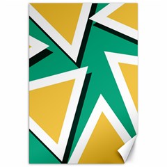 Triangles Texture Shape Art Green Yellow Canvas 20  X 30  