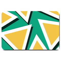 Triangles Texture Shape Art Green Yellow Large Doormat 