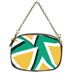 Triangles Texture Shape Art Green Yellow Chain Purses (one Side)  by Mariart