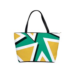 Triangles Texture Shape Art Green Yellow Shoulder Handbags by Mariart