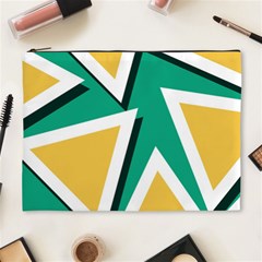 Triangles Texture Shape Art Green Yellow Cosmetic Bag (xl)