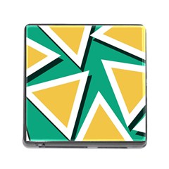 Triangles Texture Shape Art Green Yellow Memory Card Reader (square) by Mariart