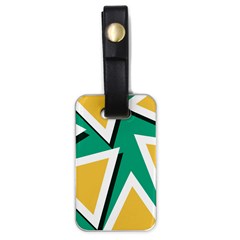 Triangles Texture Shape Art Green Yellow Luggage Tags (one Side)  by Mariart