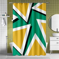 Triangles Texture Shape Art Green Yellow Shower Curtain 48  X 72  (small) 