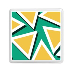 Triangles Texture Shape Art Green Yellow Memory Card Reader (square) 