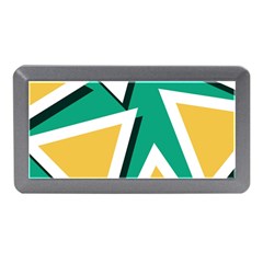 Triangles Texture Shape Art Green Yellow Memory Card Reader (mini) by Mariart