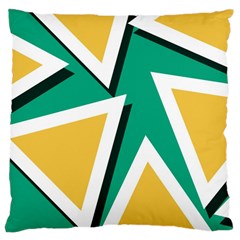 Triangles Texture Shape Art Green Yellow Large Cushion Case (two Sides)