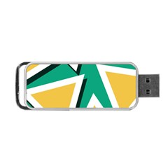 Triangles Texture Shape Art Green Yellow Portable Usb Flash (two Sides)