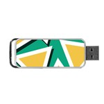 Triangles Texture Shape Art Green Yellow Portable USB Flash (Two Sides) Front