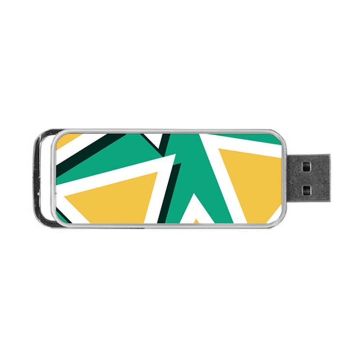 Triangles Texture Shape Art Green Yellow Portable USB Flash (Two Sides)