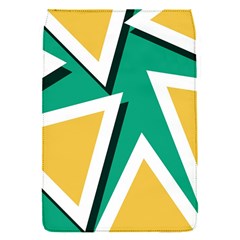 Triangles Texture Shape Art Green Yellow Flap Covers (s)  by Mariart