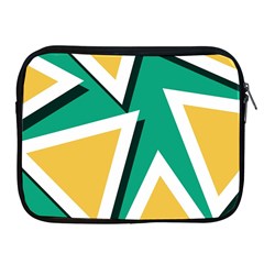 Triangles Texture Shape Art Green Yellow Apple Ipad 2/3/4 Zipper Cases