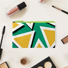 Triangles Texture Shape Art Green Yellow Cosmetic Bag (xs)