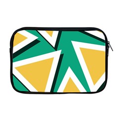 Triangles Texture Shape Art Green Yellow Apple Macbook Pro 17  Zipper Case by Mariart