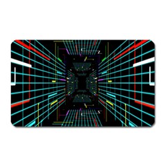 Seamless 3d Animation Digital Futuristic Tunnel Path Color Changing Geometric Electrical Line Zoomin Magnet (rectangular) by Mariart